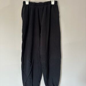 SO Black Track Pants with Elastic Waistband and Cuffs
